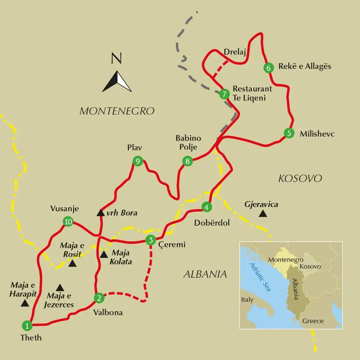 Beeindruckende Bergwelt bei den Peaks of the Balkans in Montenegro und Kosovo.