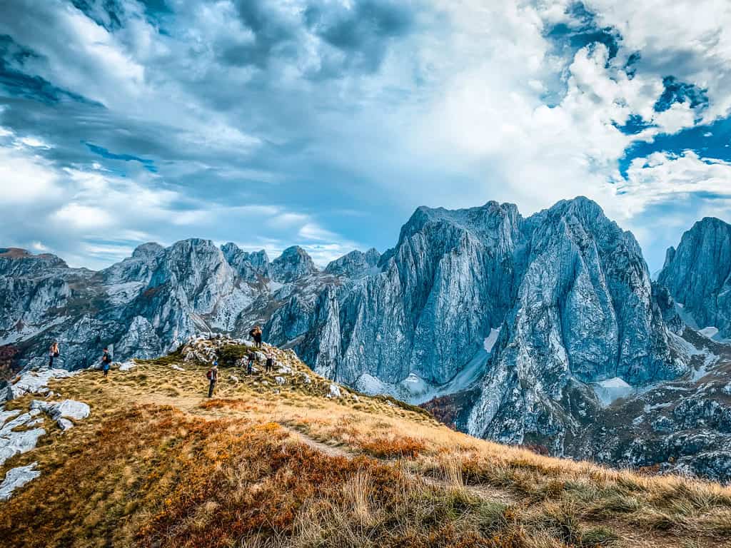 Peaks of the Balkans Taljanka summit with hikers